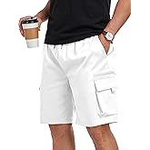 ZAFUL Mens Casual Shorts Flat Pocket Zipper Cargo Shorts Fashion Summer Short Drawstring Outdoor Twill Shorts with 6 Pockets
