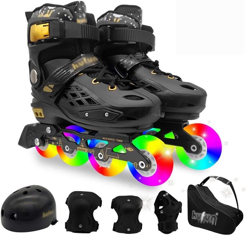Roller Blades,Inline Skates, Kids Adjustable Roller Skate,Full Set rofessional Training Skate,for 3-10 Year Old Light up Wheels Shoes