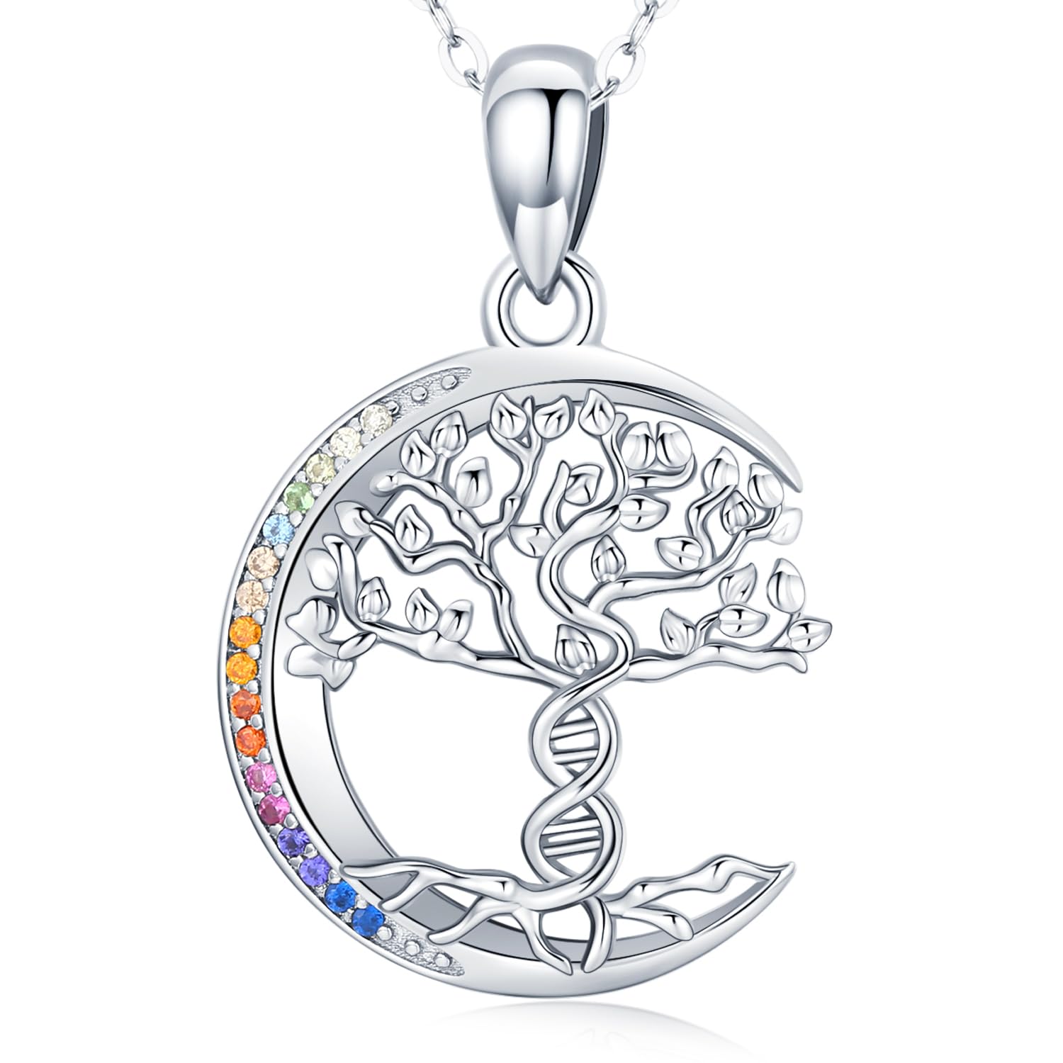 Friggem Tree of Life Necklace for Women, 925 Sterling Silver Life Tree Pendant with Chain, Celtic Knot Necklace Family Tree Pendant, 18" Chain Tree of Life Jewelry Gifts for Women Mother Daughter