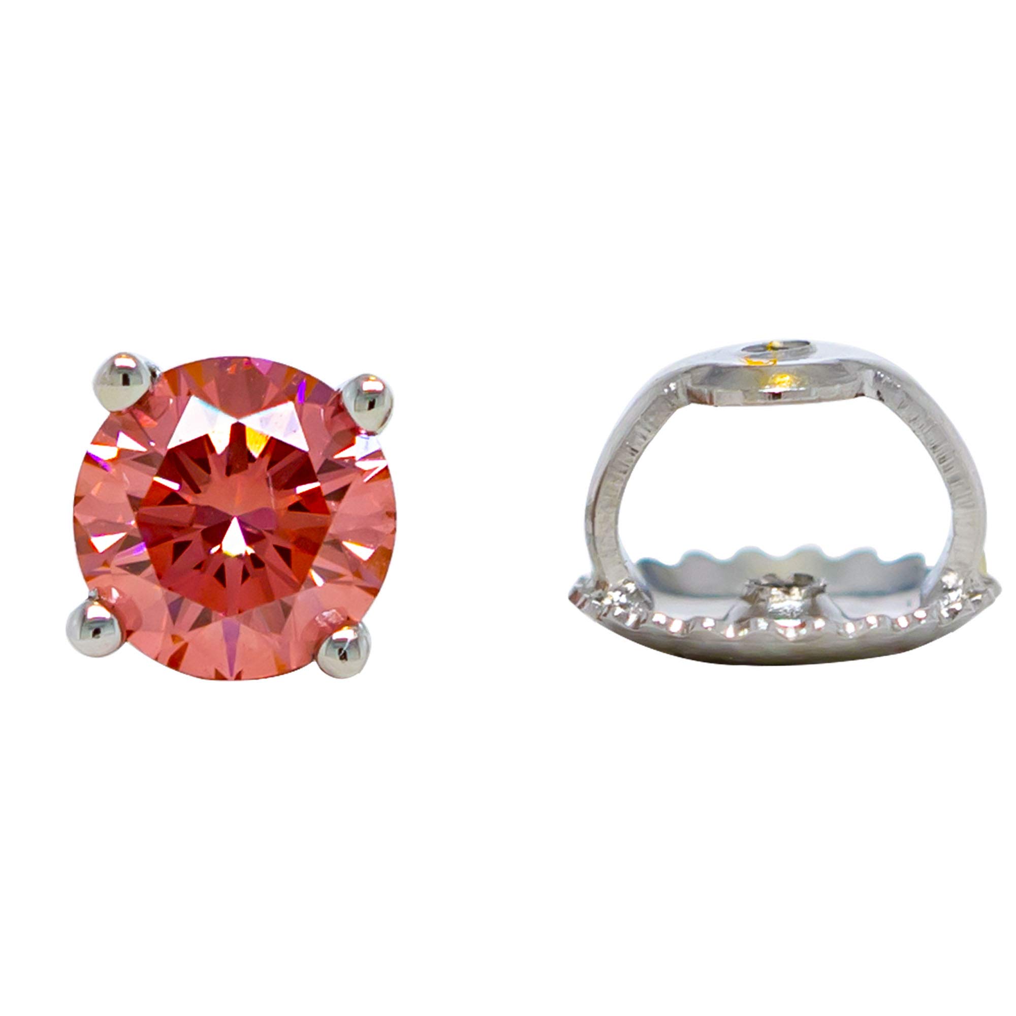 New World Diamonds Single Stud 14k Gold Earring 0.40 Carat Lab Created Diamond for Men or Women