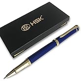 HSK Luxury Ballpoint Pens gift Pen Black Refill Line width 0.5mm,Best Ball Pen Gift Set for Men & Women Professional Executive,Office,Nice Pens Classy Gift Box (Blue)
