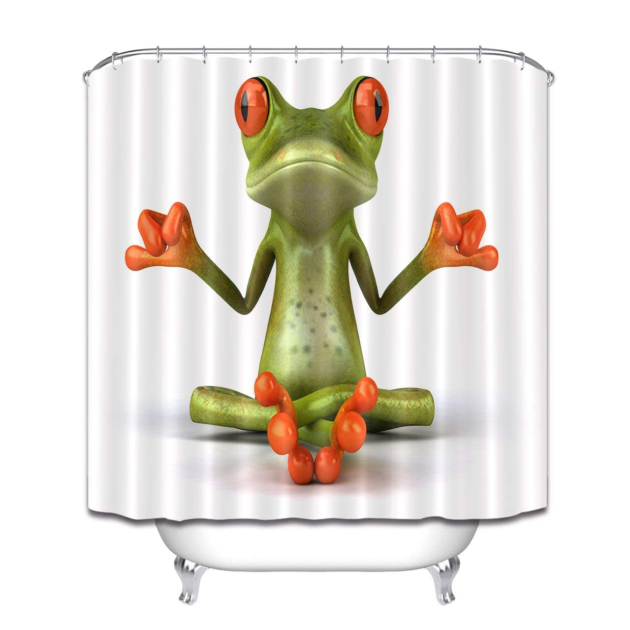 Lb Yoga Frog Shower Curtains Zen Animal Patterned Bath Curtain