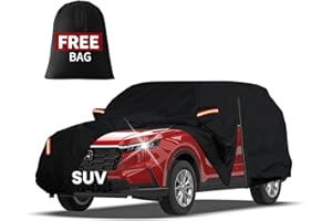 FiveFox Waterproof SUV Car Cover Custom Fit for Honda CRV 1997-2024 2025, Toyota RAV4 1996-2025, All Weather Full Exterior Cover Rain Hail Outdoor Protector for Automobiles with Door Zipper