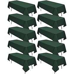10 Pack Hunter Green Tablecloths for 6ft Rectangle