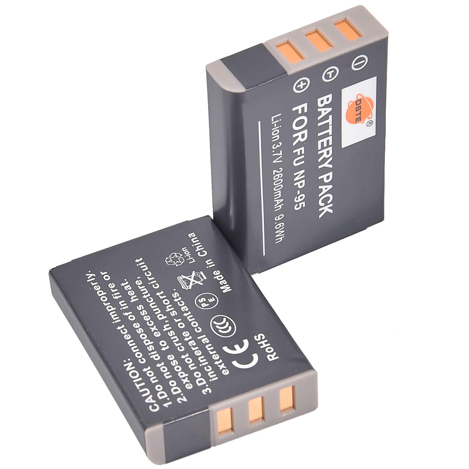 DSTE 2pcs NP-95 Rechargeable Li-ion Battery for Fuji FinePix REAL 3D W1, X100, X100S, X-S1 Digatal Camera