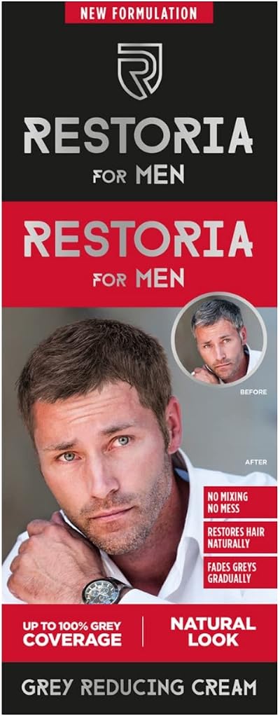 Restoria Grey Reducing Cream for Men - Natural Hair Colour Restore Vegan 100ml