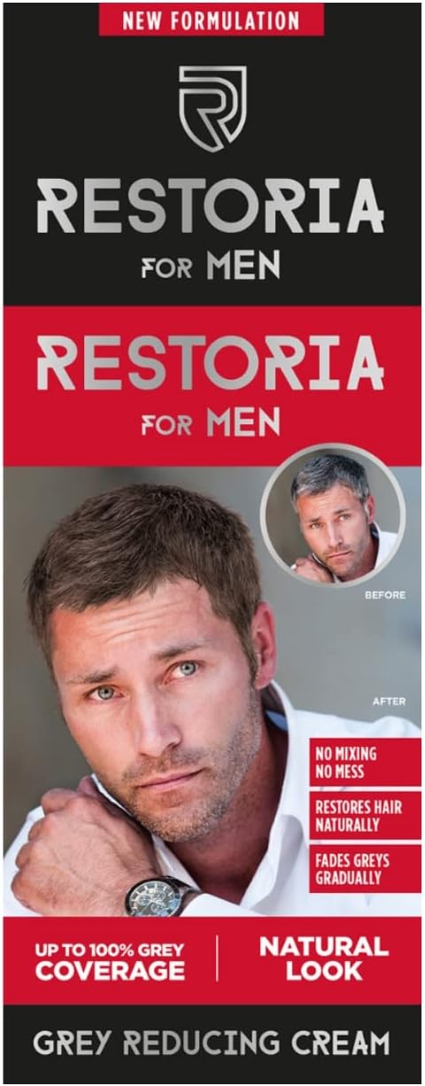 Restoria Grey Reducing Cream for Men - Natural Hair Colour Restore Vegan 100ml