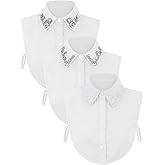 Bencailor 3 Pieces Fake Collar Detachable Dickey Collar for Women Stylish False Rhinestone Half Shirt Faux Women