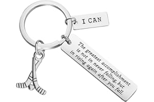 FUSTMW Hockey Gift Ice Hockey Charm Keychain Inspirational Hockey Team Gift Ice Hockey Players Gift for Hockey Moms & Coaches
