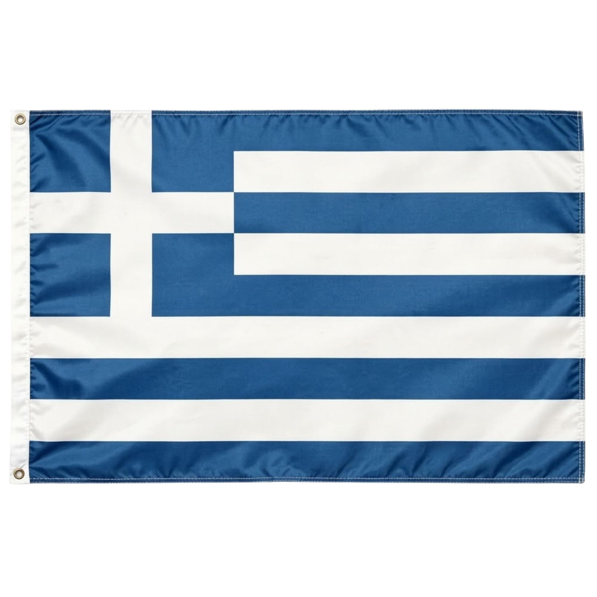 Greece Flag 5ft x 3ft with Brass Eyelets – Polyester Greek Flag Banner for Eurovision Parties, Football Matches, Home & Garden Display