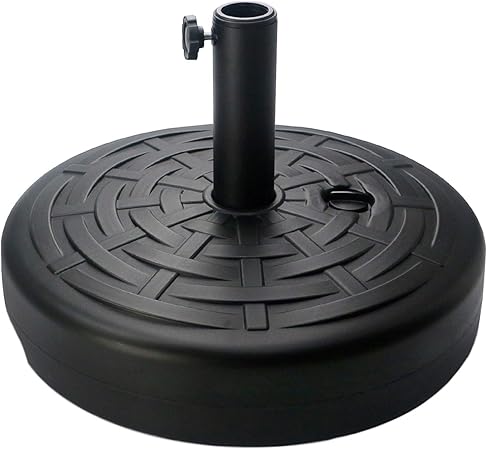 Amazon Com Sunnyglade 30lb Central Pole Umbrella Base With Wide Rattan Design With Steel Umbrella Holder Water Filled Umbrella Base Stand Garden Outdoor