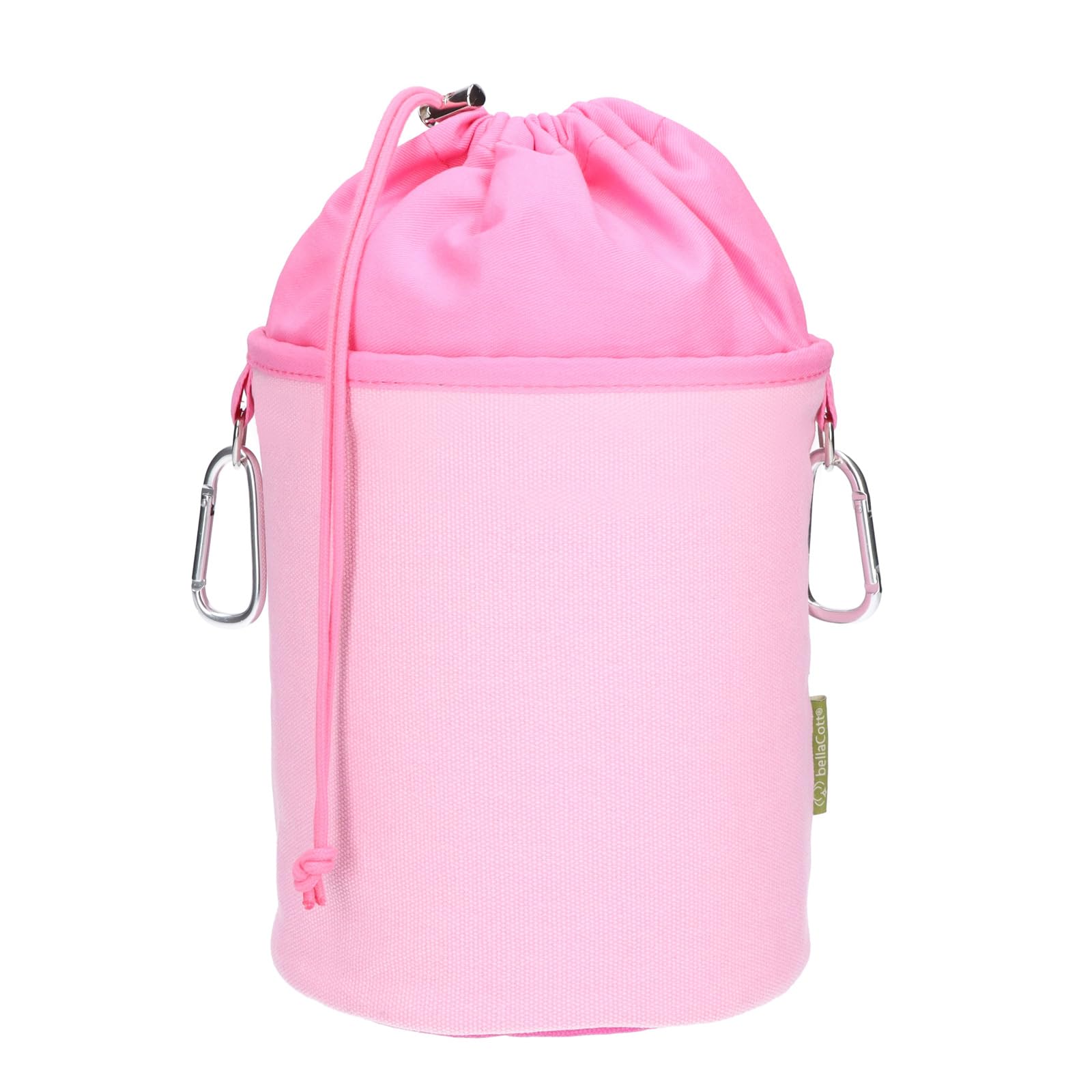 Canvas Fabric Clothes Peg Bag with 2 Carabiner Hooks Holds 200 Pegs Extra Large and Sturdy Pink