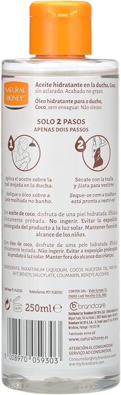 , Óleo & Gás Coco Addiction, Óleo de Banho Enxaguante com Óleo de Coco, 24H de Hidratação com Aroma Tropical, Rápida Absorção, Final Não Gorduroso, Nutritivo e Revitalizante, 250 ml