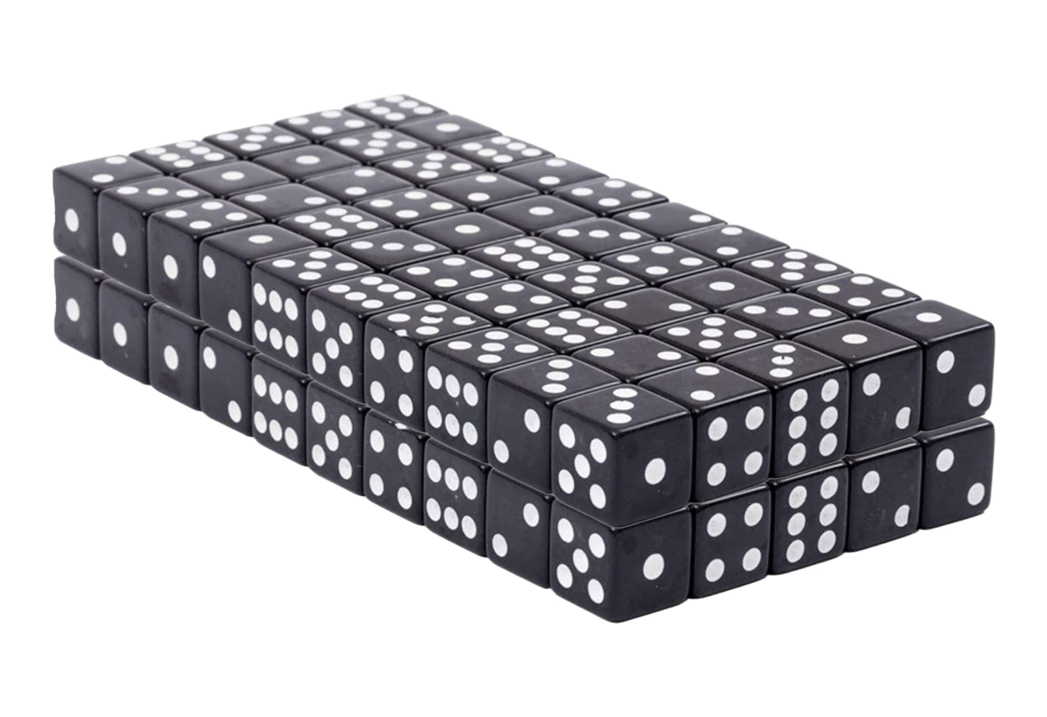 Regal Games Classic Dice Set - Black 16mm Square Dice for Classroom and Family Game Night - 100 Pieces