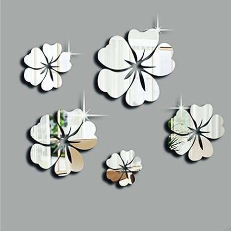 Huaya Wand Aufkleber 3d Spiegel Blumen Kunst Abziehbild Zuhause