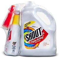 Shout Triple-Acting Laundry Stain Remover Spray Bottle for Everyday Stains 1 Gallon Refill + 32 Ounce Shout Trigger (1…