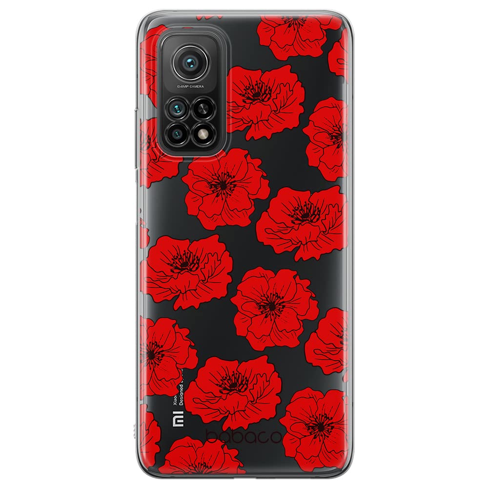 Babaco ERT GROUP mobile phone case for Xiaomi MI 10T 5G / MI 10T PRO 5G original and officially Licensed pattern Flowers 018 optimally adapted to the shape of the mobile phone, partially transparent
