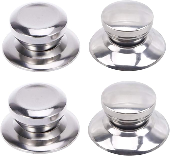 4 Pcs Easy fit Replacement Pan Lid Knobs, Stainless Steel lid