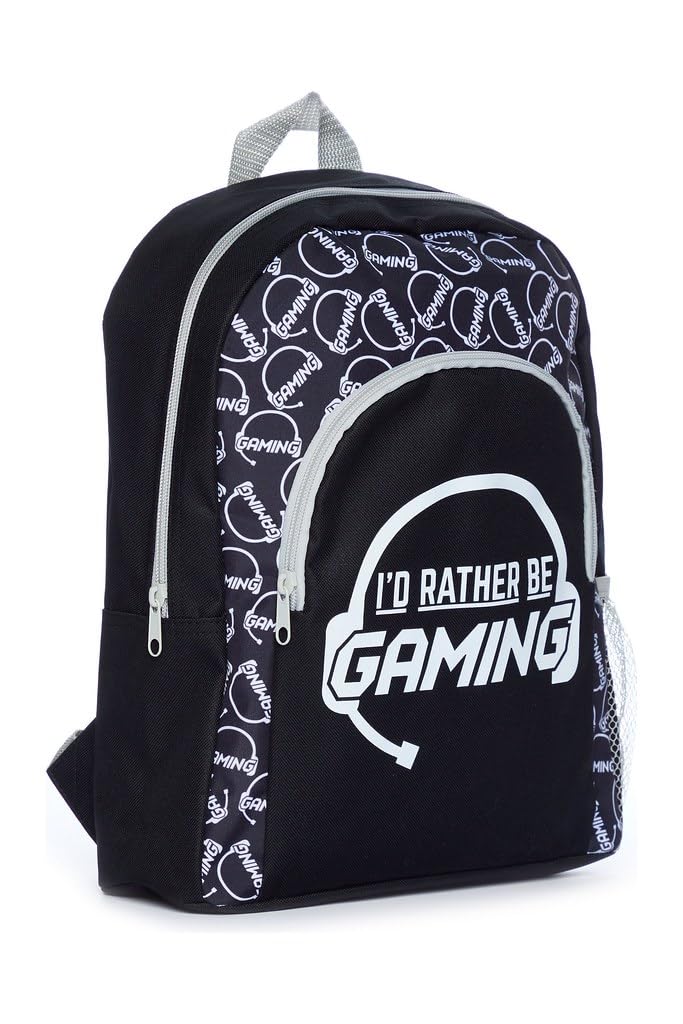 ThePyjamaFactory I'd Rather Be Gaming Boys Girls Gaming Backpack Gamer Rucksack Kids School Bag