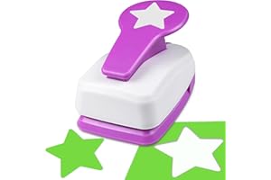 HKKYO Star Hole Punch 2 inch, Star Paper Punch, Stars Shaped Hole Punch, Scrapbooking Punches, Stars Hole Puncher for Crafts, StarPunch Lever Paper Punch, Craft Punches for Scrapbooking, Card Making