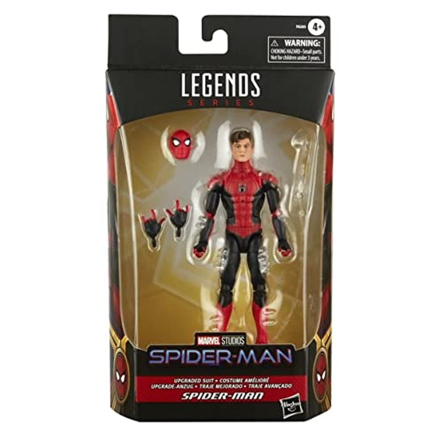 Marvel Legends - Action Figure Spider-Man (Tuta Potenziata) Da 15 Cm, Film No Way Home, Con Maschera Rimovibile E 4 Accessori
