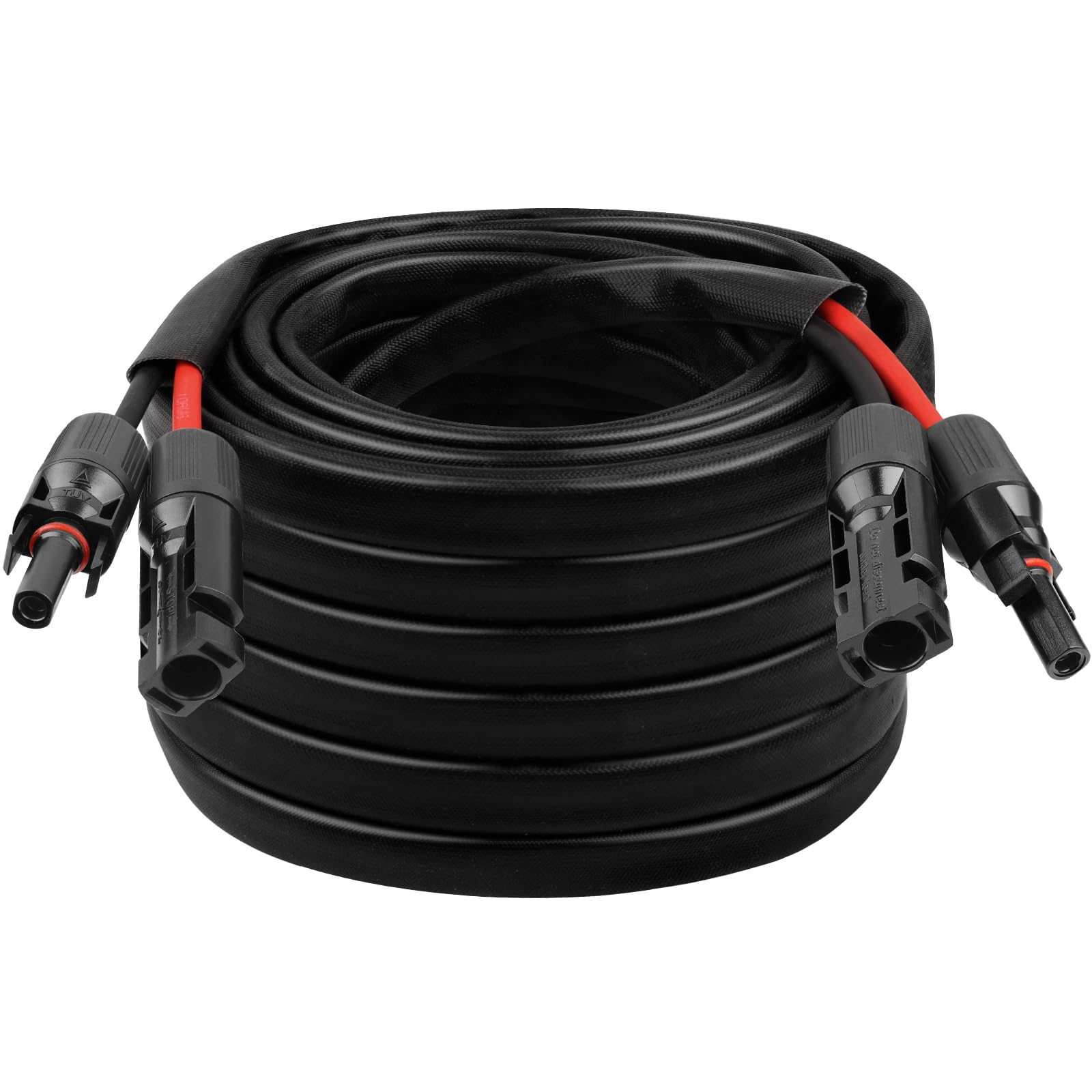 Photo 1 of 10AWG Solar Cable - 100FT Solar Panel Extension Cord 10 Gauge PV Wire with Flame Retardant Protective Sleeving Female & Male Waterproof Connector for RV, Photovoltaic Systems, Solar Panels (100 Feet)