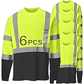 SG-safelife High Visibility Safety Shirts for Men Hi Vis Reflective Construction Work Shirts with Front Pocket