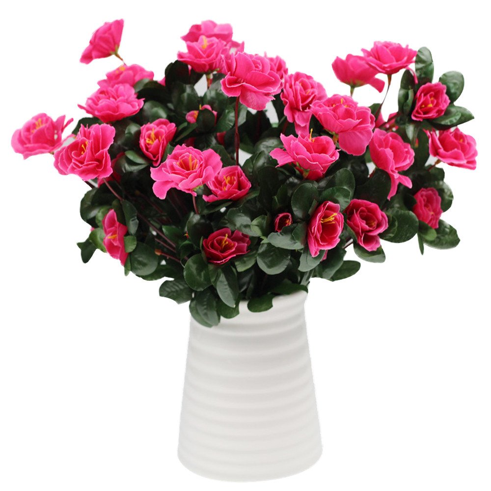 Huyuri Simulation Of Azalea Safflower Artificial Bouquet Home Wedding Decoration 1 Bouquet Plastic Flower Pot Plant Flower Horizontal Pot For Warm Home Office Desktop Colorful Garden Pot Energy Class A Buy Online