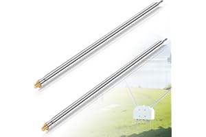 JURWHEER 2PCS 18.4FT GP Whip Telescopic Antenna For Ham Radio Users, Stainless Steel 14 Sections M10 External Thread Antenna For DIY Positive V Antenna, GP Antenna and for Yagi Antenna