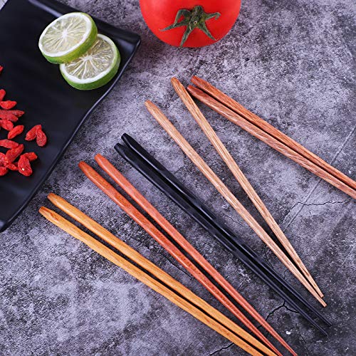 Antner 5 Pairs Natural Wood Chopsticks Reusable Japanese Style