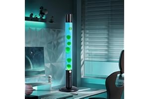 LKUA Liquid Motion Lamp, 30-Inch Magma Lamps for Adults Kids with Red Wax in Blue Liquid Motion Lamp Cool Home Office Decoration… (Blue Water Green Wax)