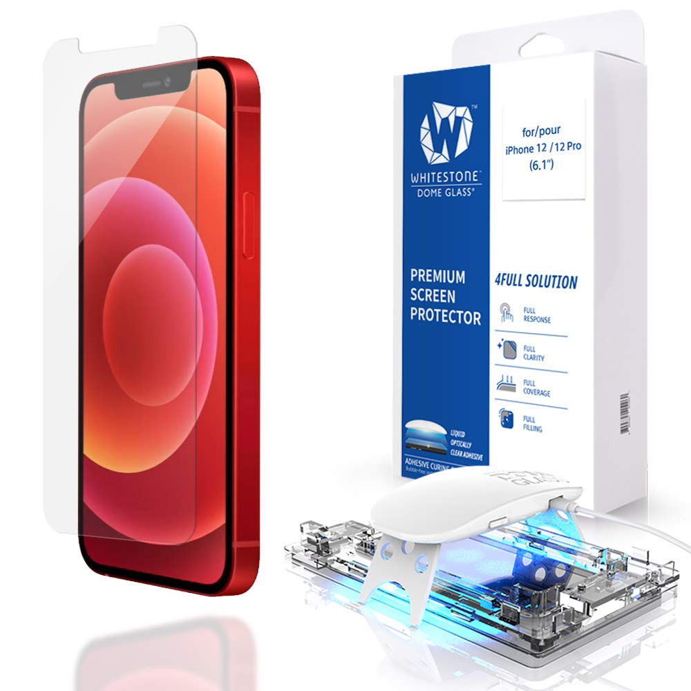 Dome Glass Screen Protector for iPhone 12 and iPhone 12 pro (6.1"), Full Tempered Glass Shield with Liquid Dispersion Tech [Easy to Install Kit] Smart Phone Screen Guard - One Pack