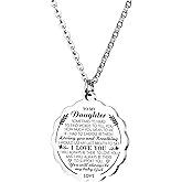 HOFOYA To My Daughter Inspirational Sunflower Pendnat Necklace,Sister Necklace from Sister Brother,Daughter Sister Granddaughter Birthday Gift,Mothers Day Valentines Gifts for Family or Friendship.