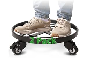 AMAGABELI GARDEN & HOME Plant Caddy with Wheels Heavy Duty 14“ 2 Pack Rolling Plant Stand Plant Dolly Iron Wheeled Lockable Casters Round Pot Mover Rollers Indoor Outdoor Planter Trolley Metal