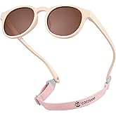 COCOSAND Baby Toddler Sunglasses with Strap Polarized Flexible Round Frame for Newborn Infant Kids Boy Girl Age 0-6 Years Old