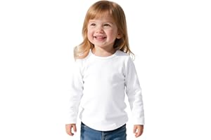 Witwot Toddler Girls Long Sleeve Shirts Soft Cotton T-Shirts Baby Girl Crewneck Basic Tees Tops for 18M-5T