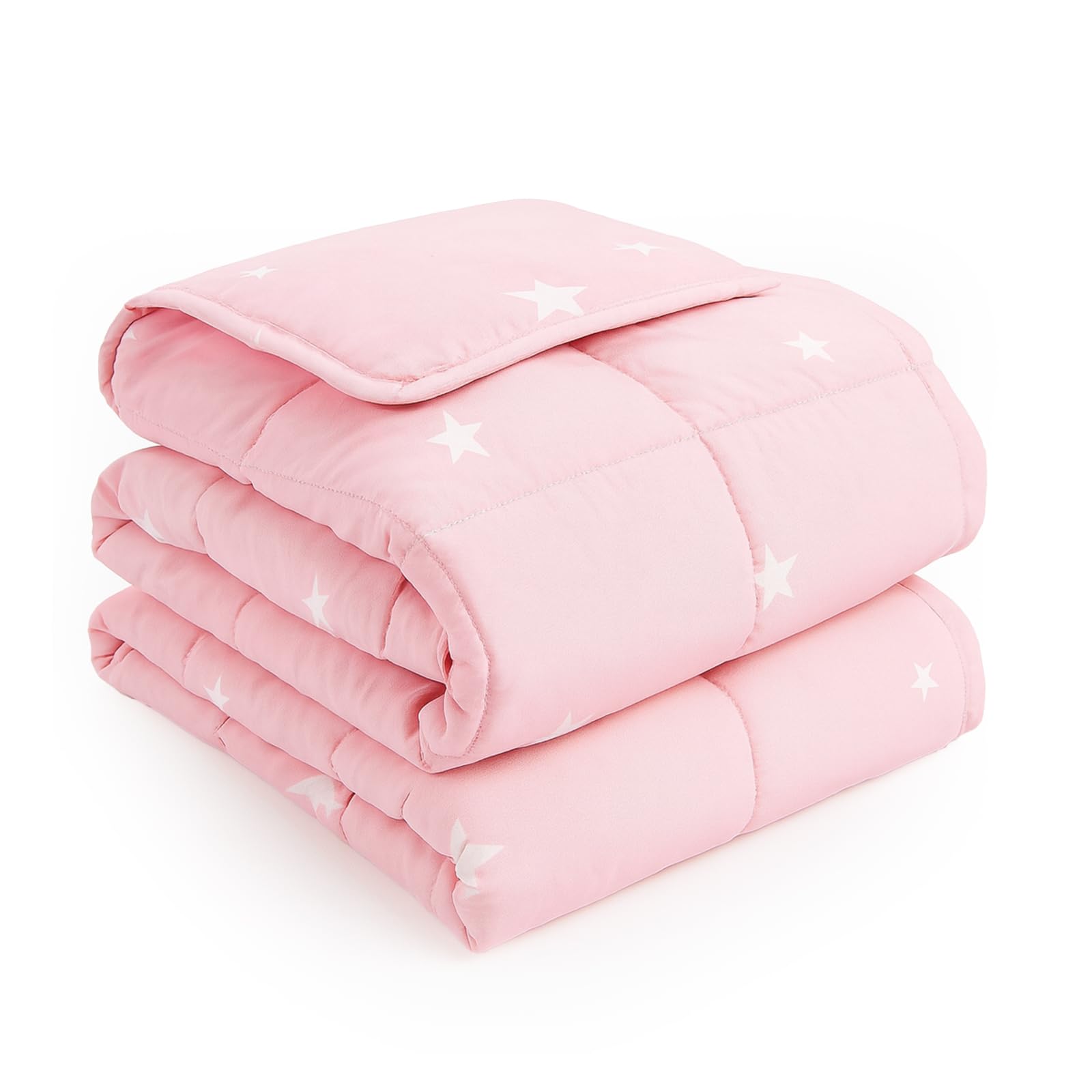 Dreamscene Star Weighted Blanket Blush Pink, Gifts for Women Therapy Anxiety Relief Insomnia Autism Reversible Fluffy Teddy Fleece Throw, 100 x 150cm - 3kg(Disclaimer:Only suitable for age 3+years)