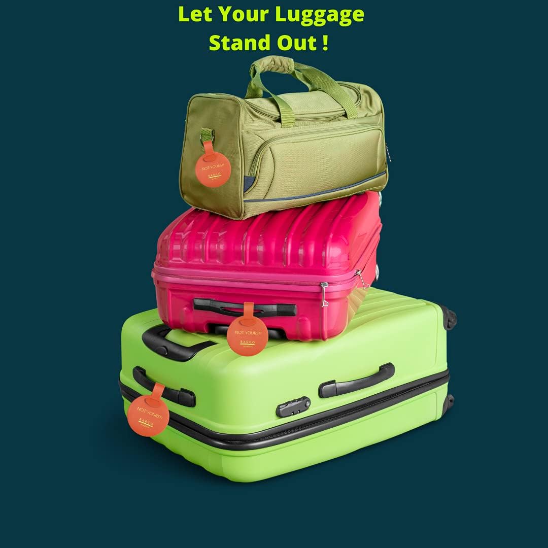 Bright Neon Luggage Tags for Travel, Easily Seen Luggage Identifiers for Suitcases, Spot Your Bags Easily with Our Tags 5 Pack: Office Products
