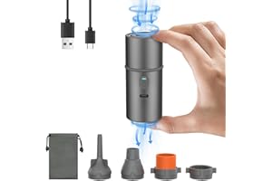 JSLOVE Electric Portable Air Pump with 2500mAh Battery, USB Rechargeable, Mini Inflate/Deflate Pump for Inflatable Cushions, Pool Toys, Floats, Swimming Rings, Air Mattress Beds, Vacuum Storage Bags