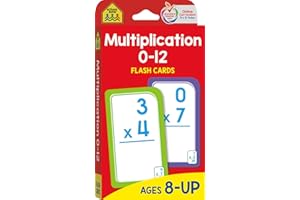 School Zone - Multiplication 0-12 Flash Cards - Ages 8+, 3rd Grade, 4th Grade, Elementary Math, Multiplication Facts, Common 