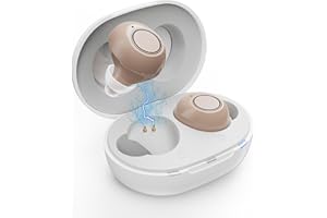 JINGHAO Hearing Aids Rechargeable Hearing Amplifier for Seniors with Portable Charger Case Upgrade Version, Beige