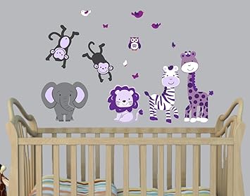 purple and gray nursery