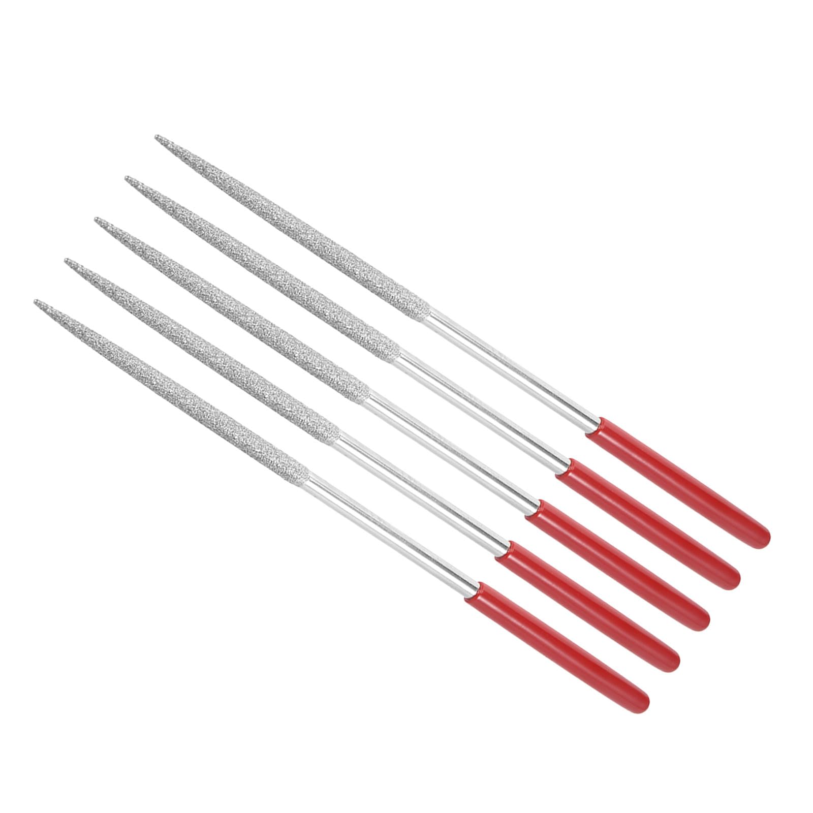 CoCud Diamond Coated Needle File, | 150 Grit 5mm Shank 180mm Length|, Diamond Round Files Sharpening Tool - (Applications: for Metal Glass Stone), 5-Pieces