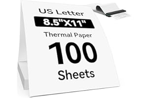 ATNADOV Thermal Printer Paper 8.5x11 Inch, 100 Sheets US Letter Size Continuous Folded Paper, Compatible with M08F/A40, M832, MT810 and Other Portable Thermal Printers, Moisture-Proof Packaging (100 Sheets)
