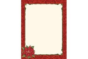 Great Papers! Poinsettia Damask Letterhead, 80 count, 11" x 8.5" (2011870)