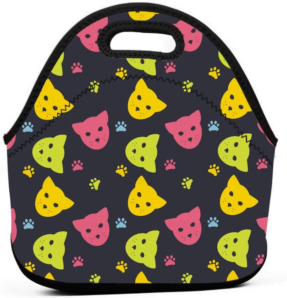 Lunch Boxes for KidsBright Faces Of Cats Lunch Bags for Girls Lunchbox Adult Small
