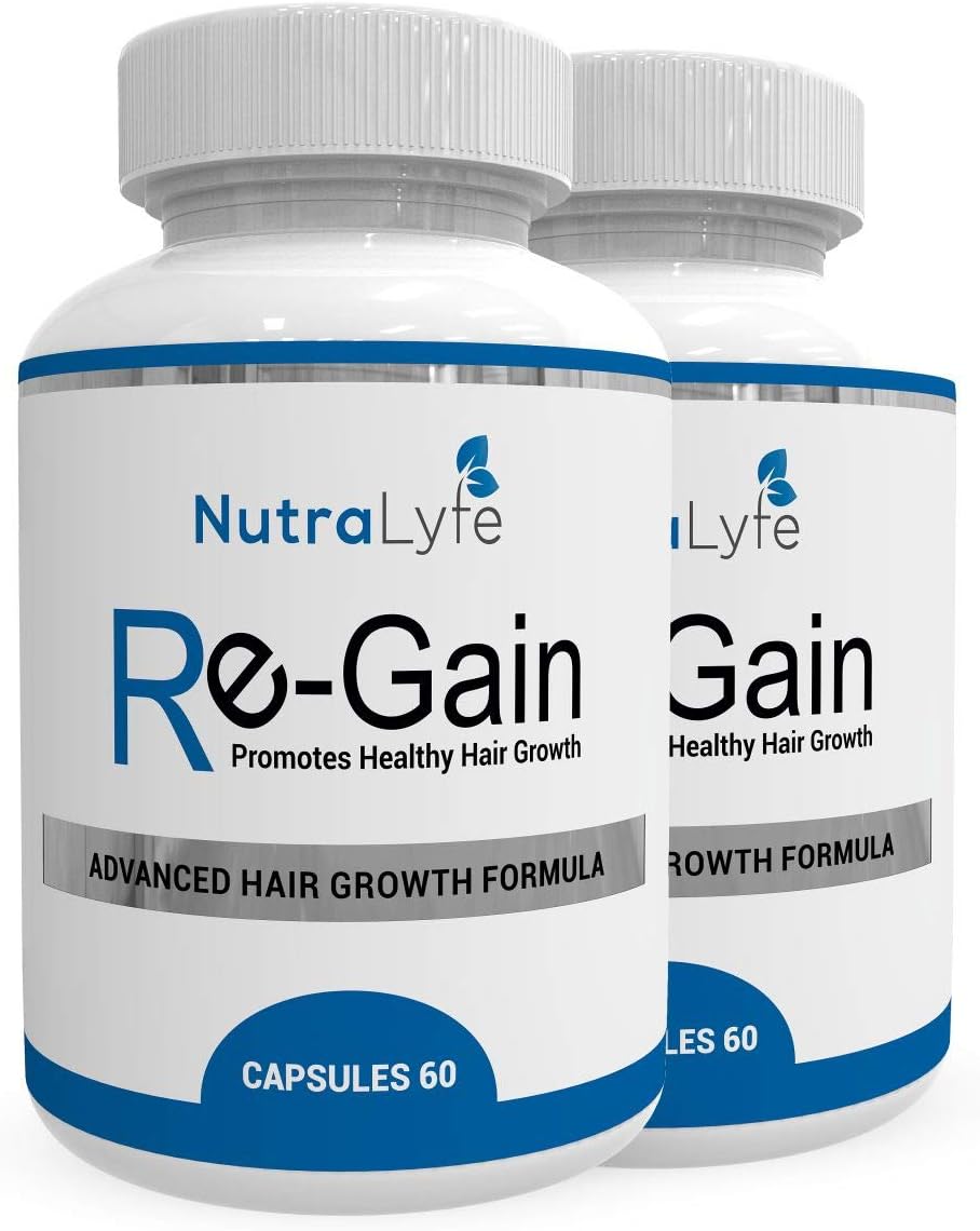 Nutralyfe Regain 100% Natural & Herbal Supplement for Hair Loss - 60 Veg Capsules, Pack of 2