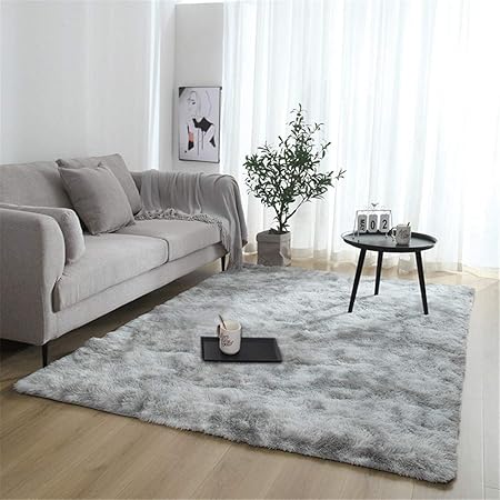 Culasign Tapis Shaggy Design Moderne Pour Chambre Denfant Confortable Poils Hauts Longs Moelleux Le Salon à Coucher Decor Rug Gris Clair120x200cm