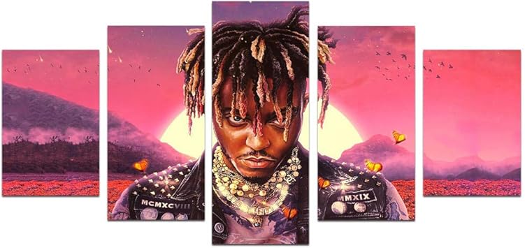Legends Never Die Rap Singer 999 Juice Wrld Hip Hop Art Canvas Posters 5 Piece Poster Wall Art Print Image Printed Art On Canvas Art Print Images Amazon Co Uk Kitchen Home