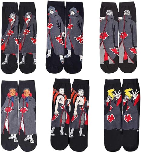 Amazon Co Jp Jiaxin Go Naruto ナルト 暁 ソックス 靴下 6点セット 長い靴下 ショート靴下 メンズソックス レディースソックス スポーツ 綿 通気 吸汗 防臭 減摩 くるぶし ショート 春夏秋冬 通学 通勤 人気 学生 ファッション アニメ 萌えグッズ 男女兼用 服